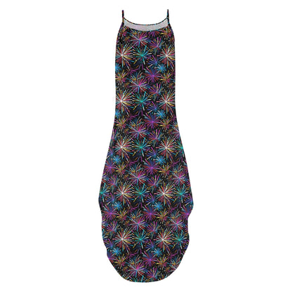 Sharp Fireworks Womens Elegant Sleeveless Evening Dress - DeRose Seasonal