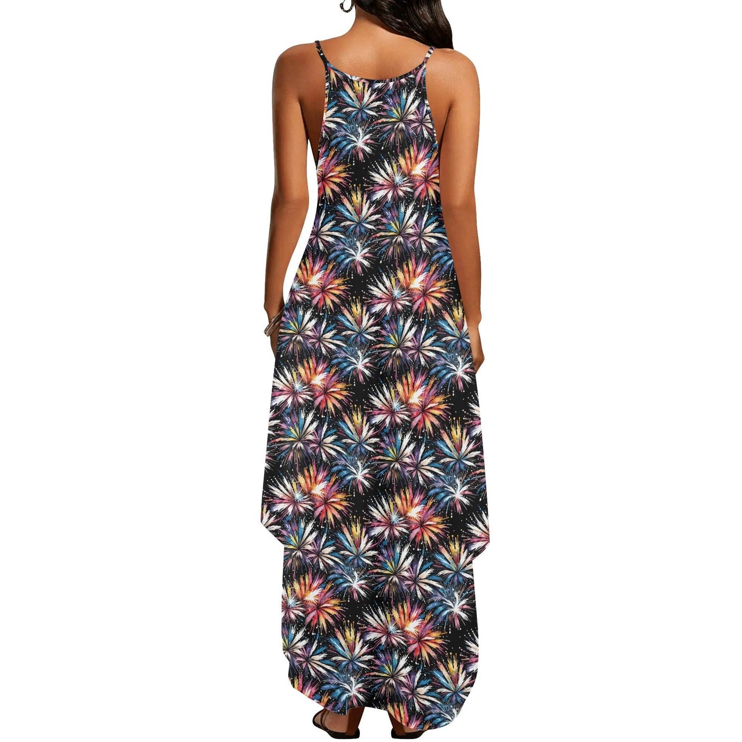 Freedom Fireworks Womens Elegant Sleeveless Evening Dress - DeRose Seasonal