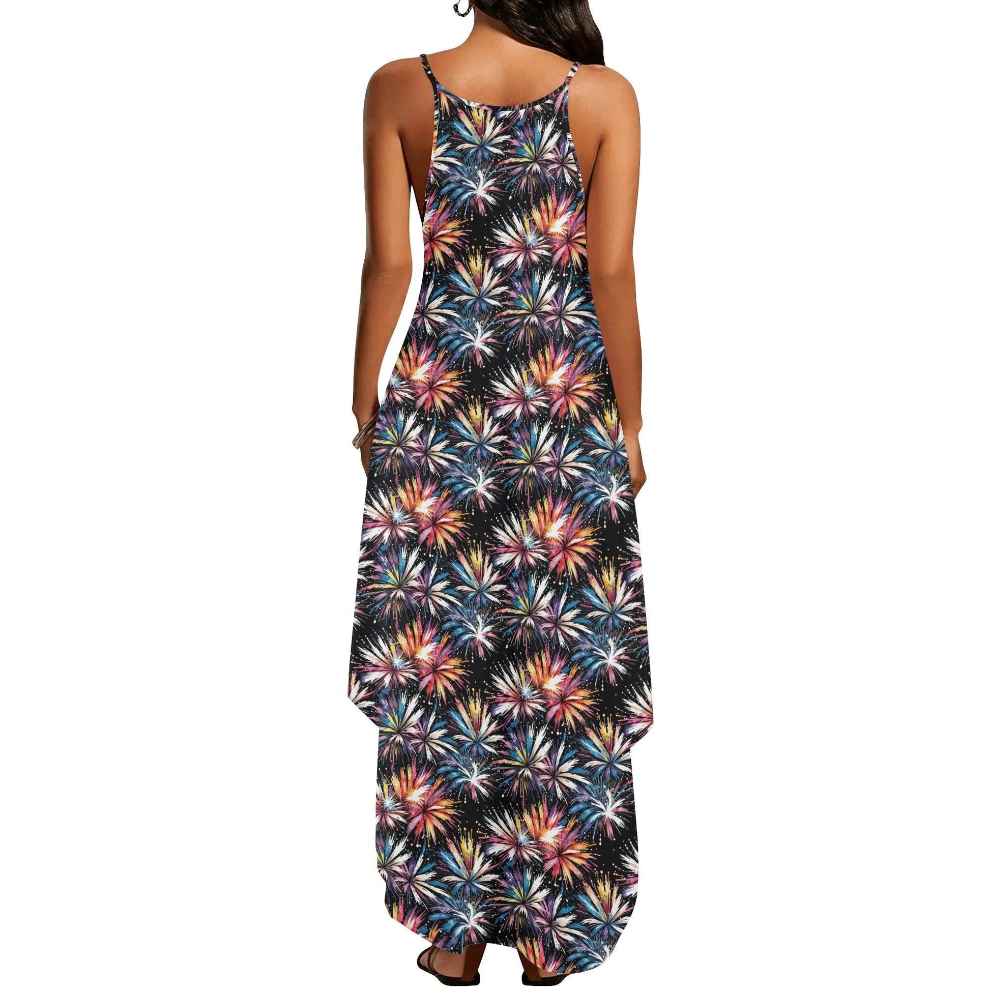 Freedom Fireworks Womens Elegant Sleeveless Evening Dress - DeRose Seasonal