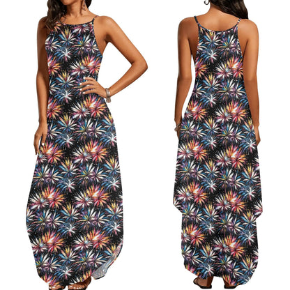 Freedom Fireworks Womens Elegant Sleeveless Evening Dress - DeRose Seasonal
