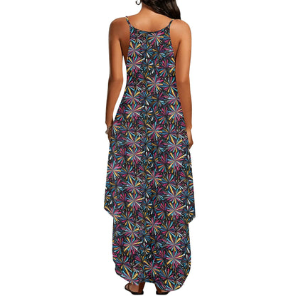 Colorful Fireworks Womens Elegant Sleeveless Evening Dress - DeRose Seasonal