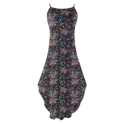Colorful Fireworks Womens Elegant Sleeveless Evening Dress - DeRose Seasonal