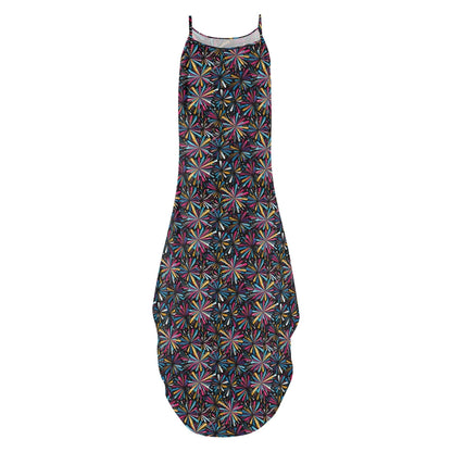 Colorful Fireworks Womens Elegant Sleeveless Evening Dress - DeRose Seasonal