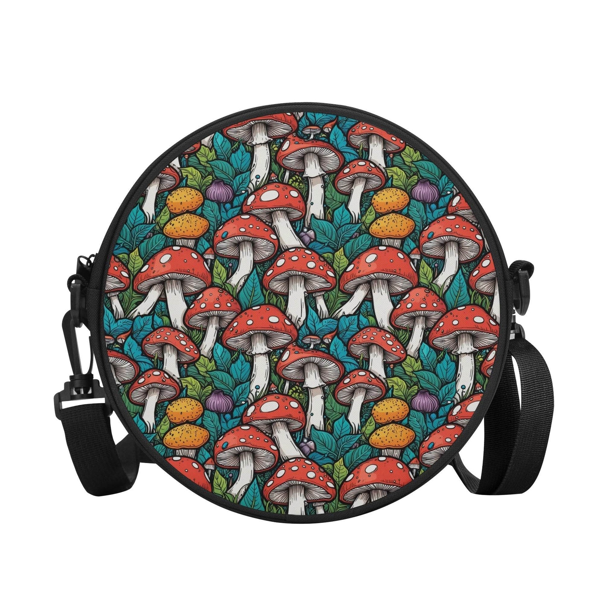 Colorful Mushrooms Round Satchel Bag - DeRose Seasonal