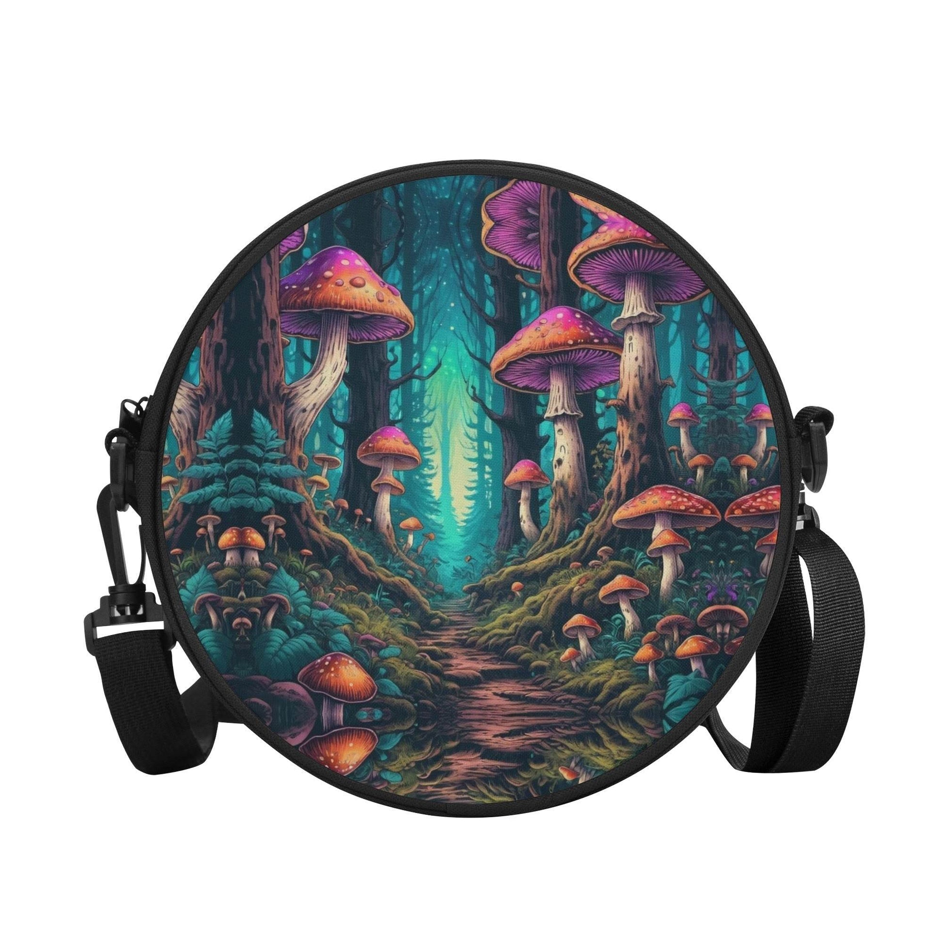Forest Shrooms Round Satchel Bag - DeRose Seasonal