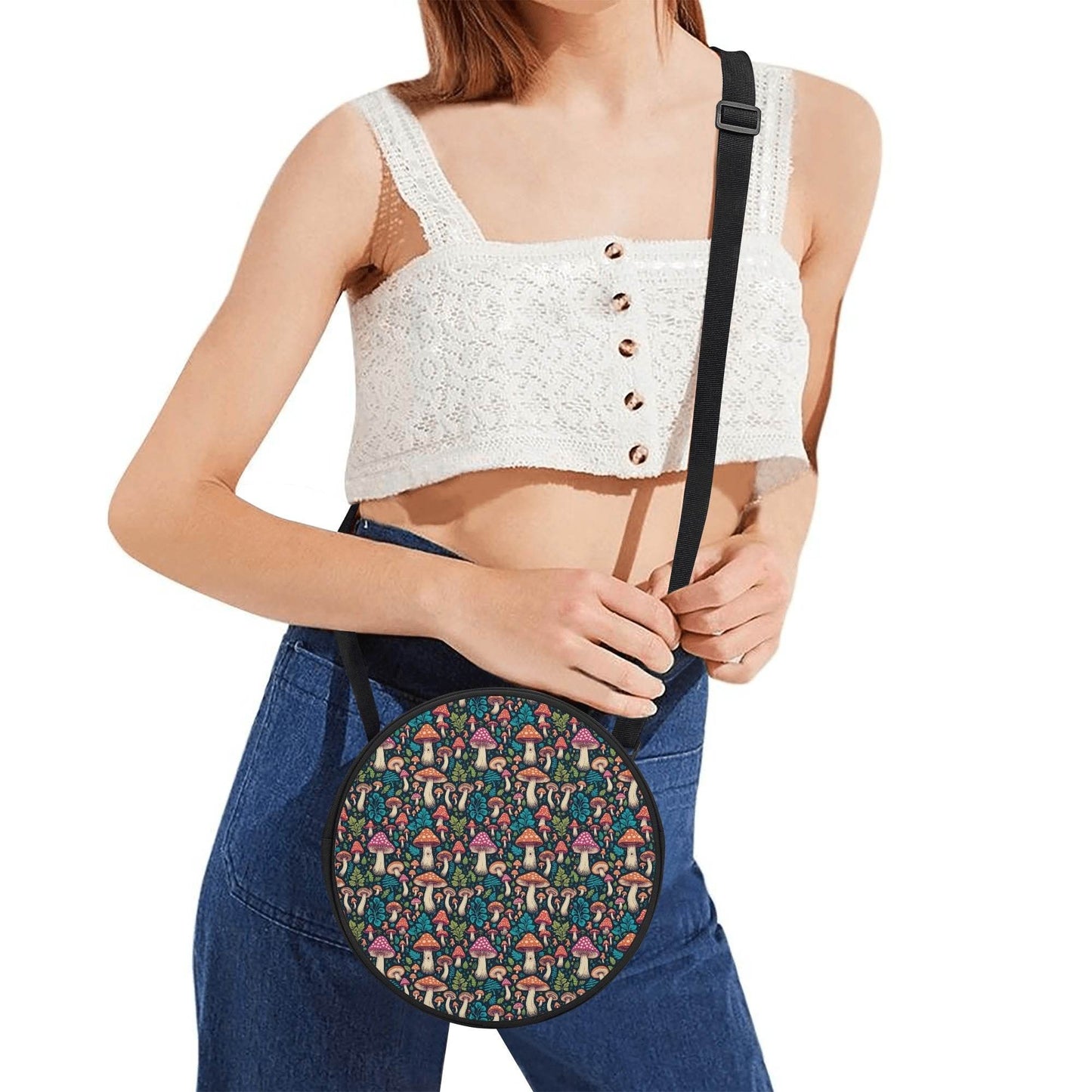 Little Shrooms Round Satchel Bag - DeRose Seasonal