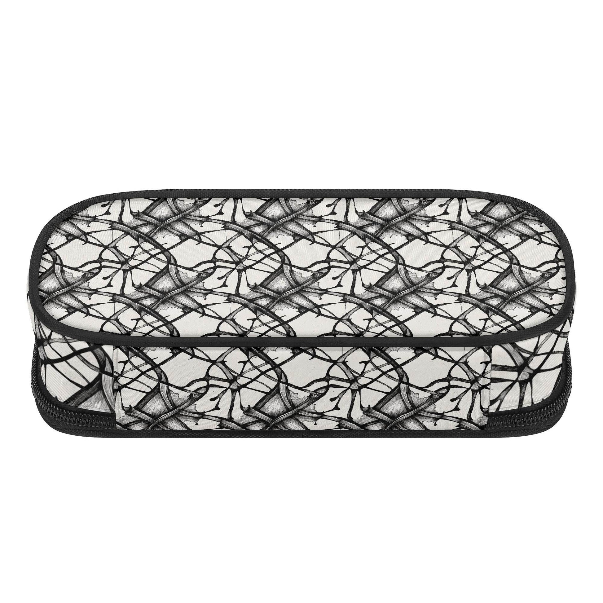 Floral Ink 3-Layer Pencil and Cosmetic Case - DeRose Seasonal