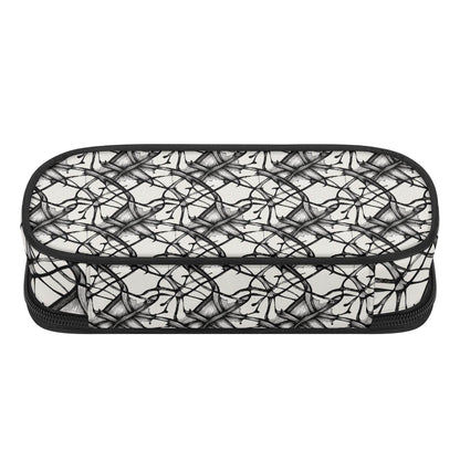 Floral Ink 3-Layer Pencil and Cosmetic Case - DeRose Seasonal