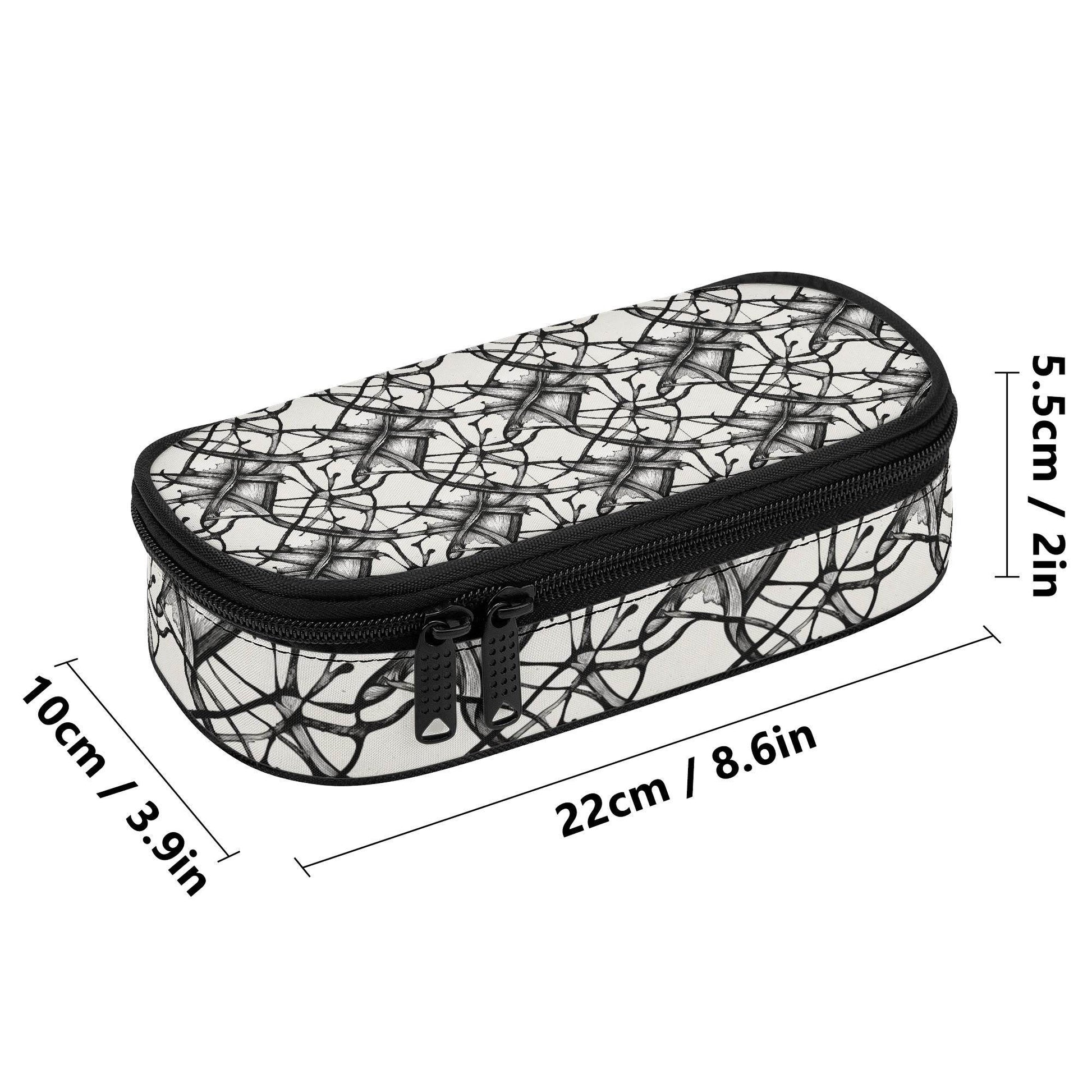 Floral Ink 3-Layer Pencil and Cosmetic Case - DeRose Seasonal