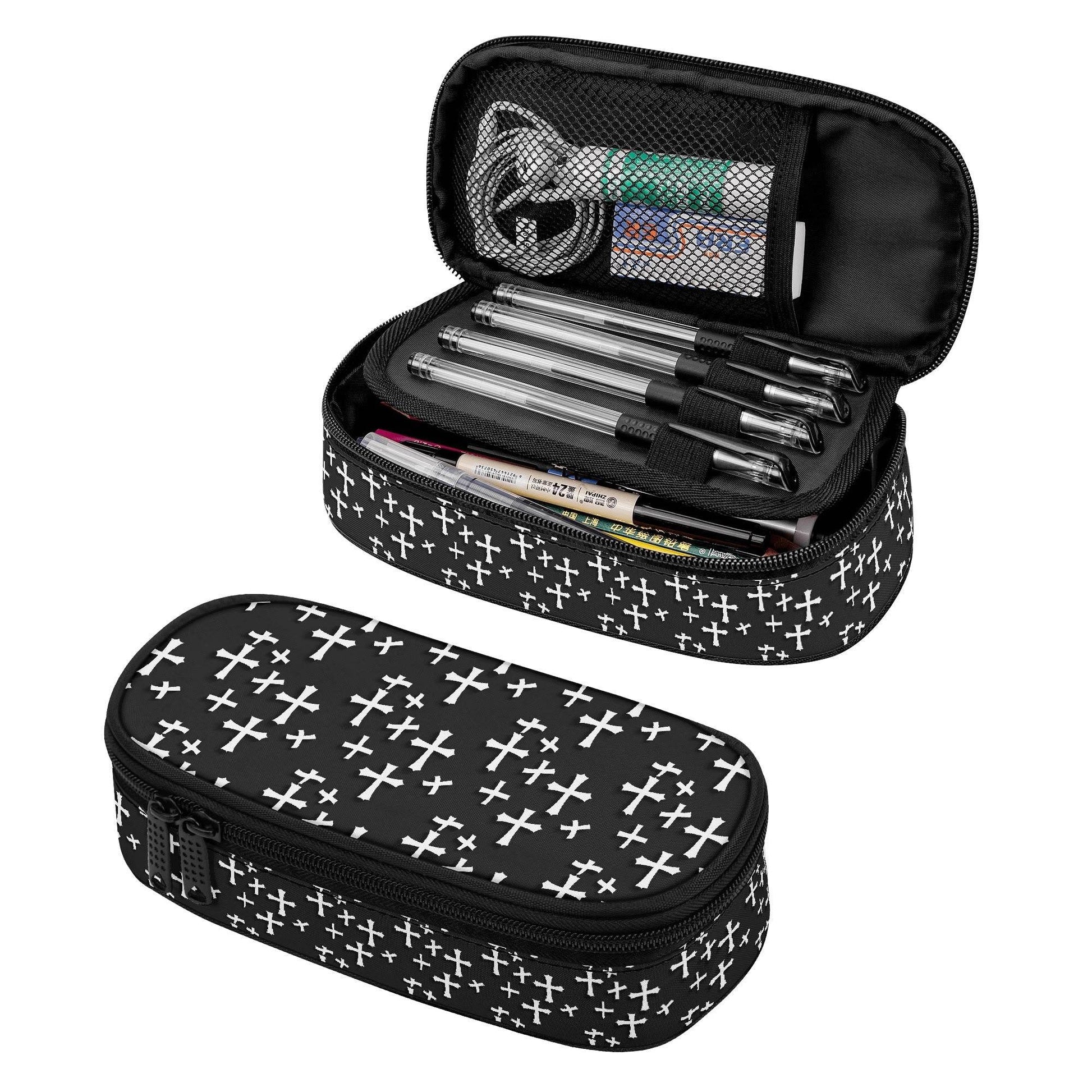 Little Crosses 3-Layer Pencil and Cosmetic Case - DeRose Seasonal