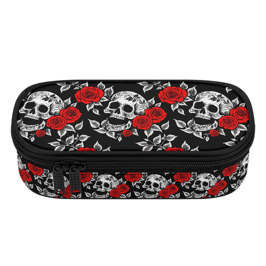 Red Skull Rose 3-Layer Pencil and Cosmetic Case - DeRose Seasonal