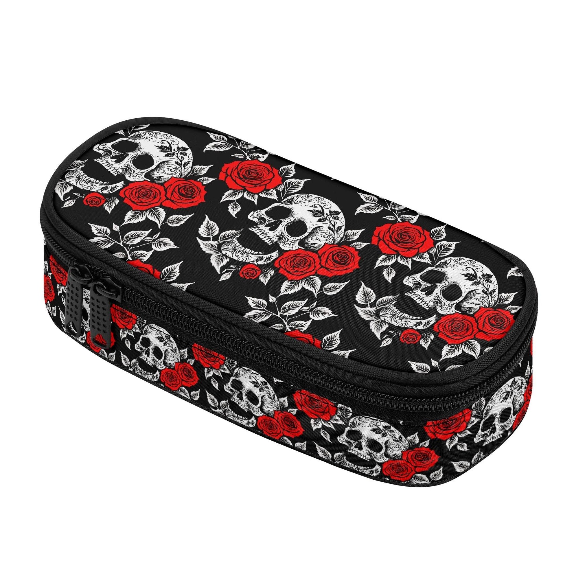 Red Skull Rose 3-Layer Pencil and Cosmetic Case - DeRose Seasonal