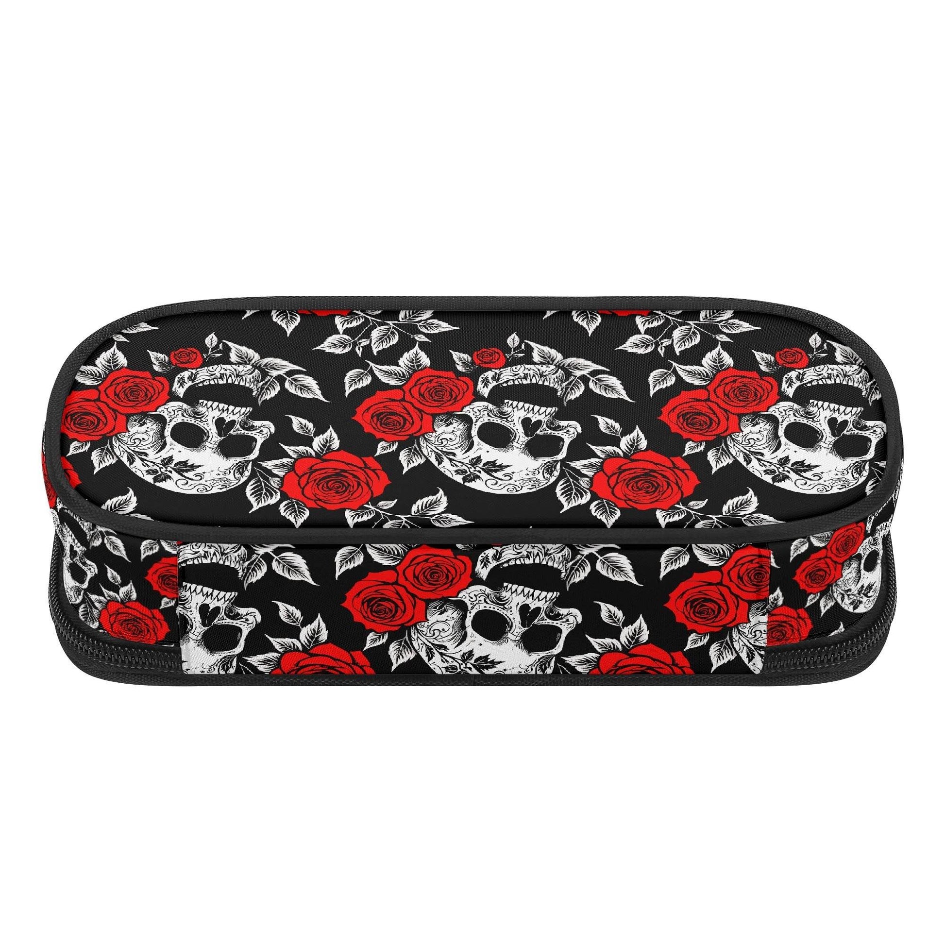Red Skull Rose 3-Layer Pencil and Cosmetic Case - DeRose Seasonal