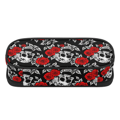 Red Skull Rose 3-Layer Pencil and Cosmetic Case - DeRose Seasonal