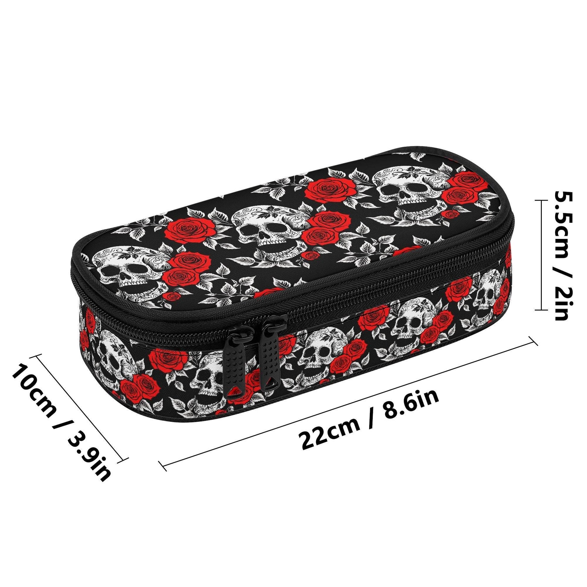 Red Skull Rose 3-Layer Pencil and Cosmetic Case - DeRose Seasonal
