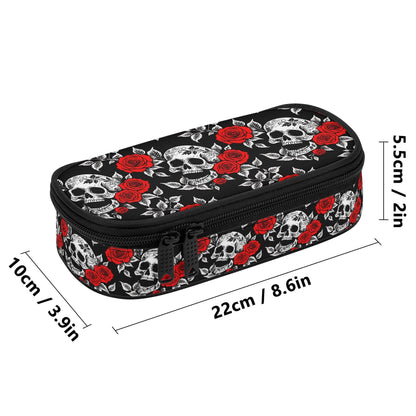 Red Skull Rose 3-Layer Pencil and Cosmetic Case - DeRose Seasonal