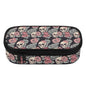 Skull and Pink Rose 3-Layer Pencil and Cosmetic Case - DeRose Seasonal
