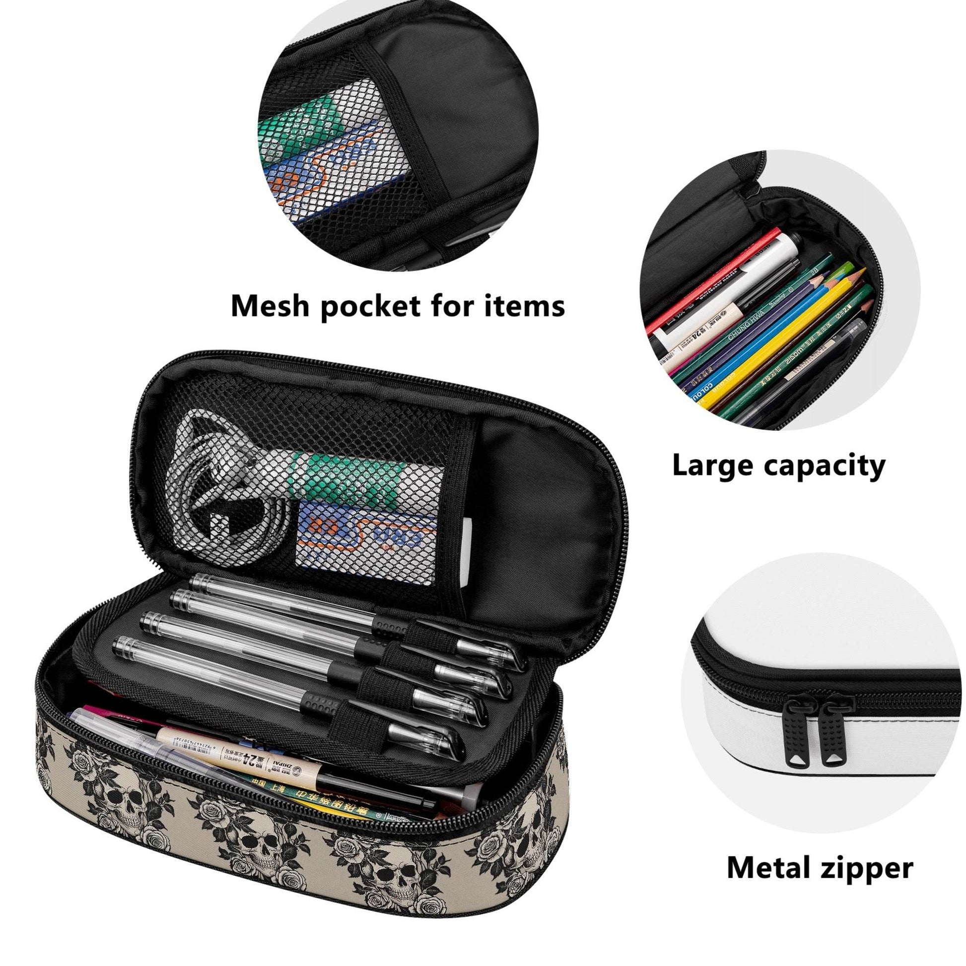 Gothic Tan 3-Layer Pencil and Cosmetic Case - DeRose Seasonal