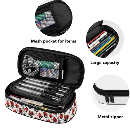 Floral Fire 3-Layer Pencil and Cosmetic Case - DeRose Seasonal