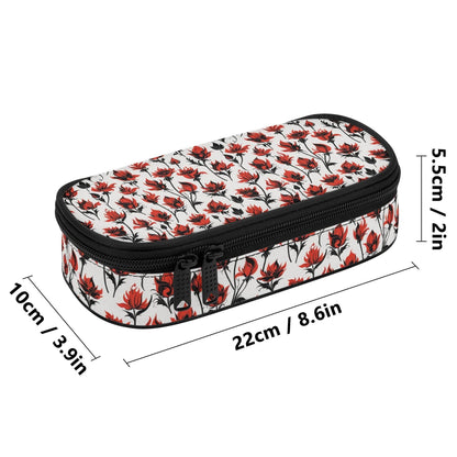 Floral Fire 3-Layer Pencil and Cosmetic Case - DeRose Seasonal