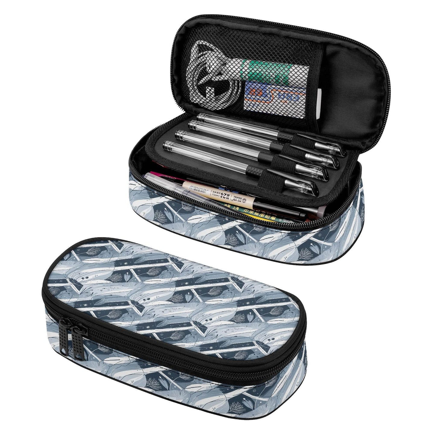 Blue Wind 3-Layer Pencil and Cosmetic Case - DeRose Seasonal