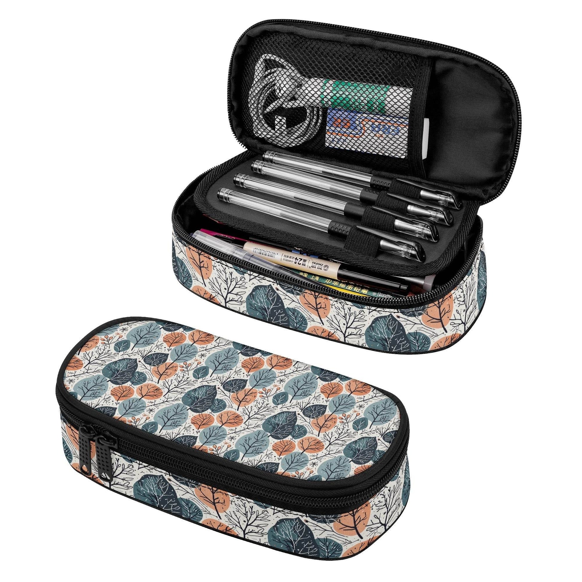 Freezing Leaves 3-Layer Pencil and Cosmetic Case - DeRose Seasonal