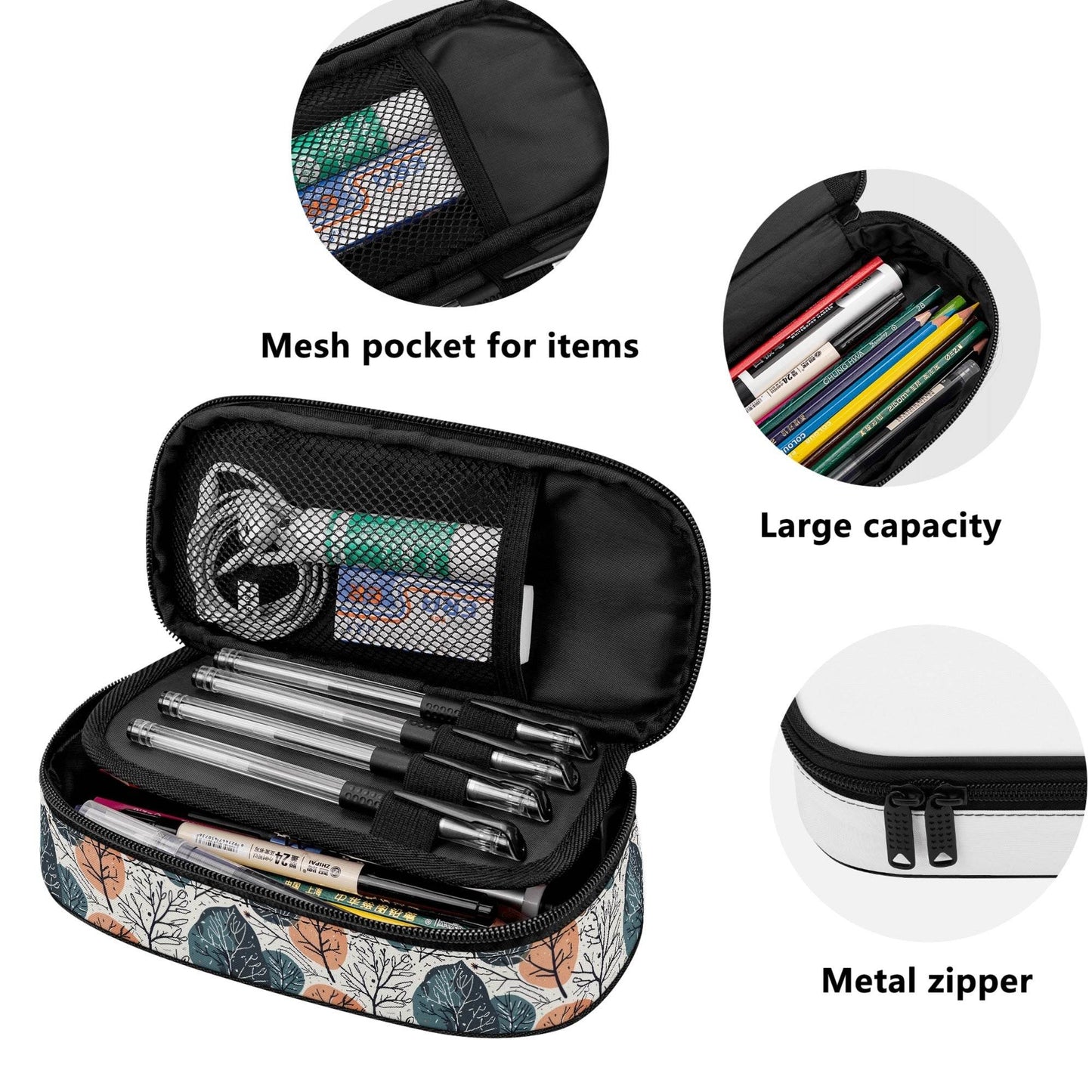 Freezing Leaves 3-Layer Pencil and Cosmetic Case - DeRose Seasonal