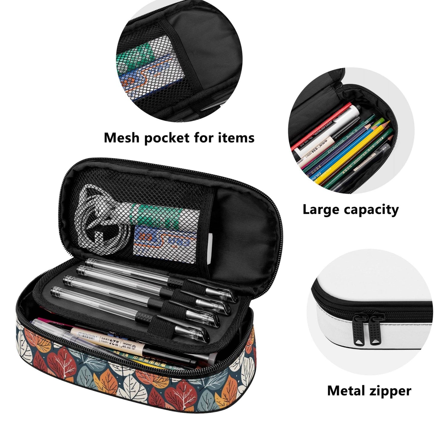 Fall Into Winter 3-Layer Pencil and Cosmetic Case - DeRose Seasonal