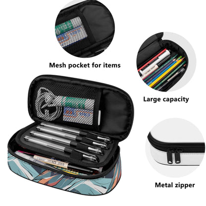 Abstract Breeze 3-Layer Pencil and Cosmetic Case - DeRose Seasonal