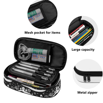 Winter Town 3-Layer Pencil and Cosmetic Case - DeRose Seasonal