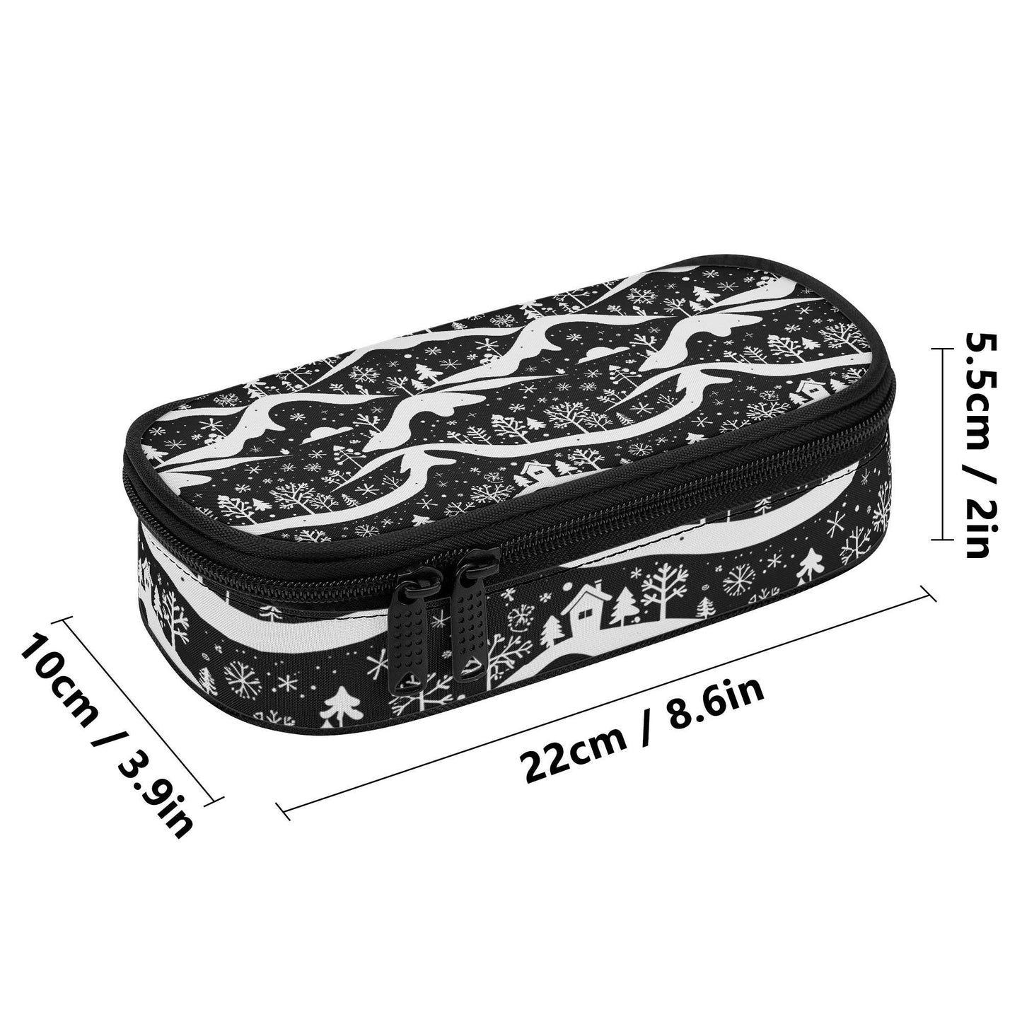 Winter Town 3-Layer Pencil and Cosmetic Case - DeRose Seasonal