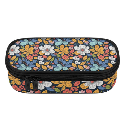 Bright Flowers 3-Layer Pencil and Cosmetic Case - DeRose Seasonal