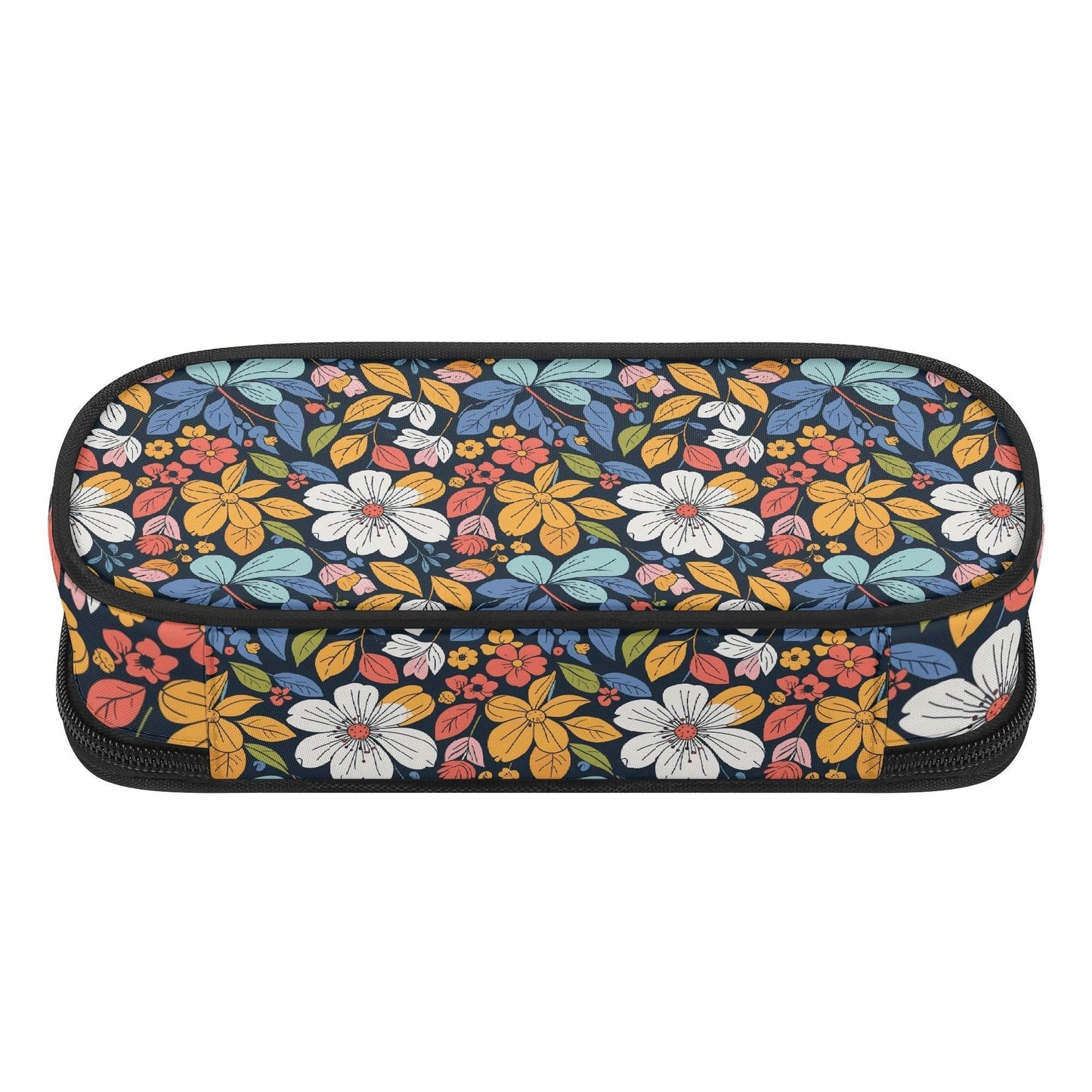 Bright Flowers 3-Layer Pencil and Cosmetic Case - DeRose Seasonal