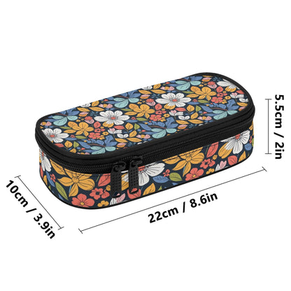 Bright Flowers 3-Layer Pencil and Cosmetic Case - DeRose Seasonal