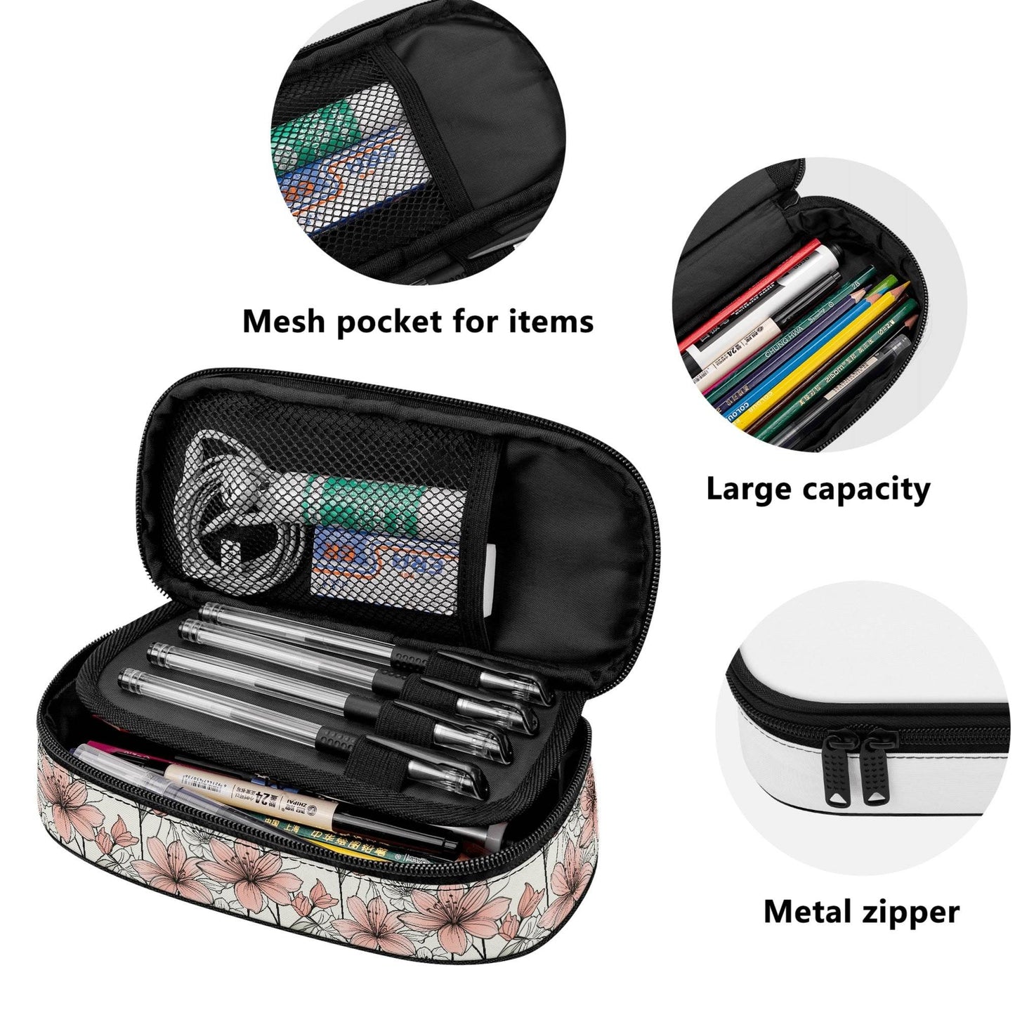 Japan Floral 3-Layer Pencil and Cosmetic Case - DeRose Seasonal