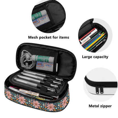 Wild Flowers 3-Layer Pencil and Cosmetic Case - DeRose Seasonal