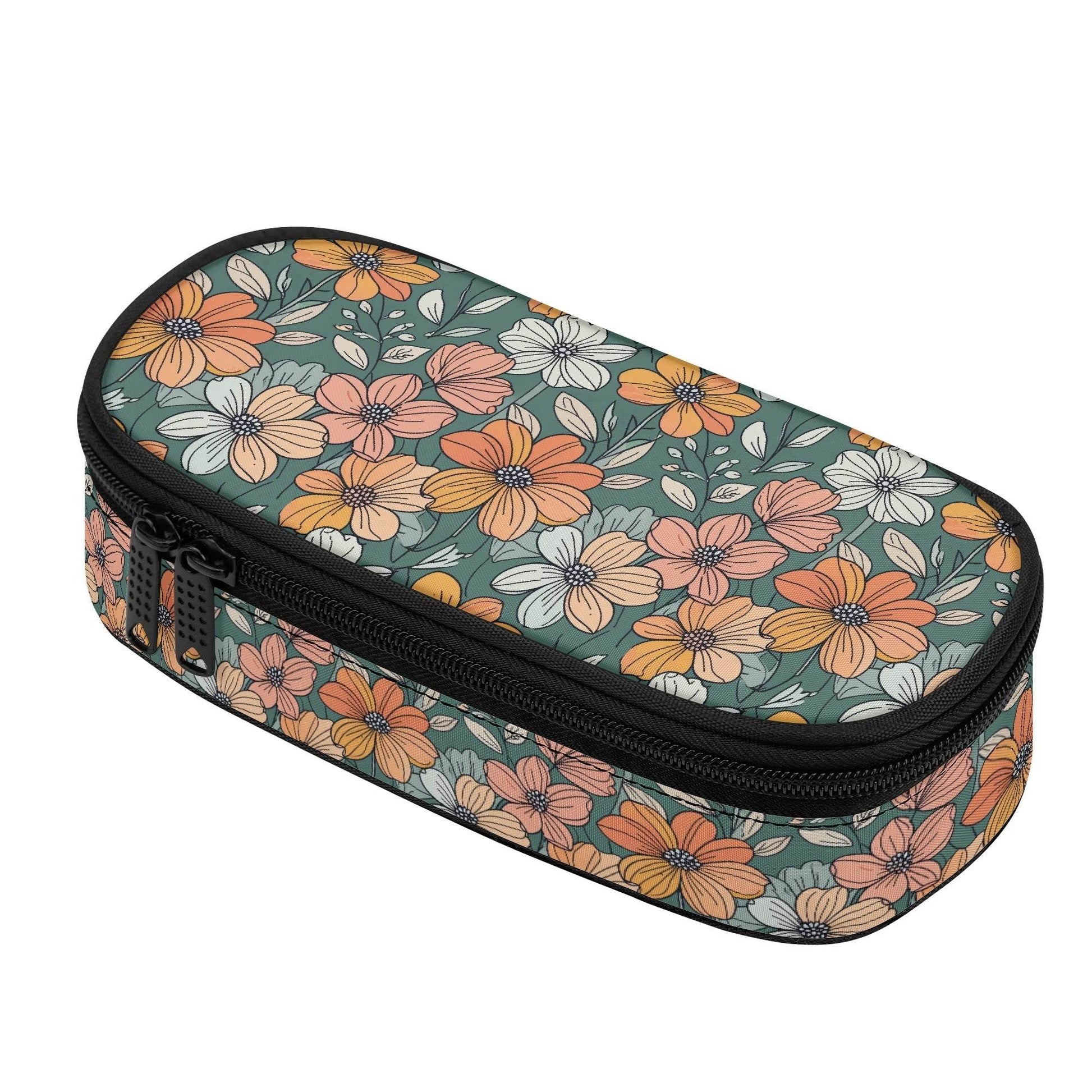 Pastel Flowers 3-Layer Pencil and Cosmetic Case - DeRose Seasonal