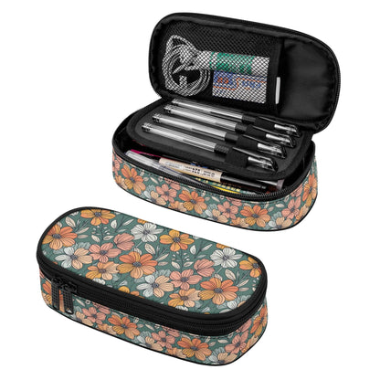 Pastel Flowers 3-Layer Pencil and Cosmetic Case - DeRose Seasonal