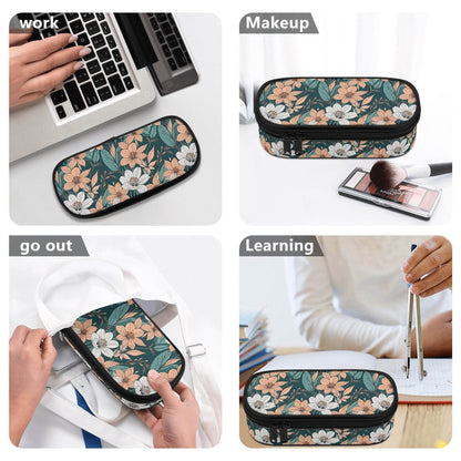 Pastel Floral 3-Layer Pencil and Cosmetic Case - DeRose Seasonal