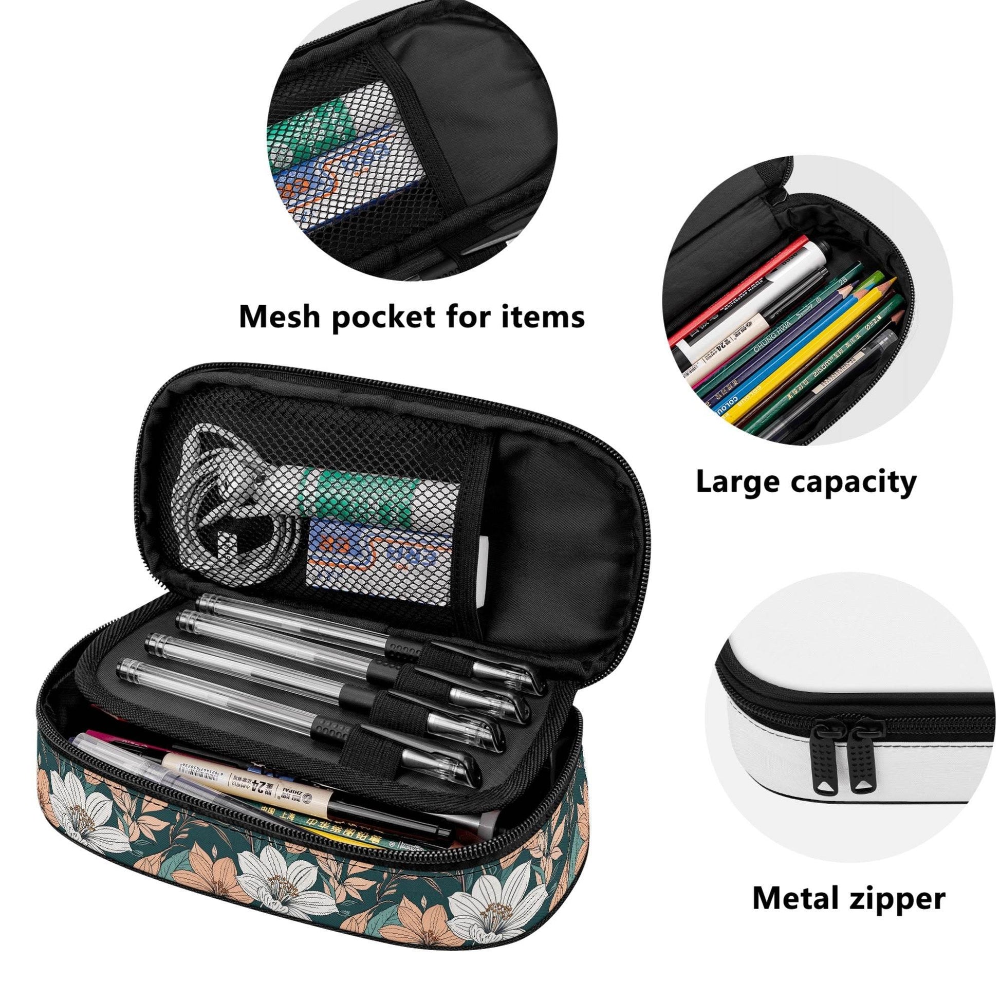 Pastel Floral 3-Layer Pencil and Cosmetic Case - DeRose Seasonal