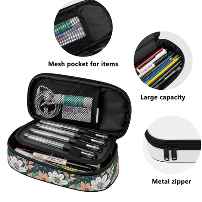 Pastel Floral 3-Layer Pencil and Cosmetic Case - DeRose Seasonal