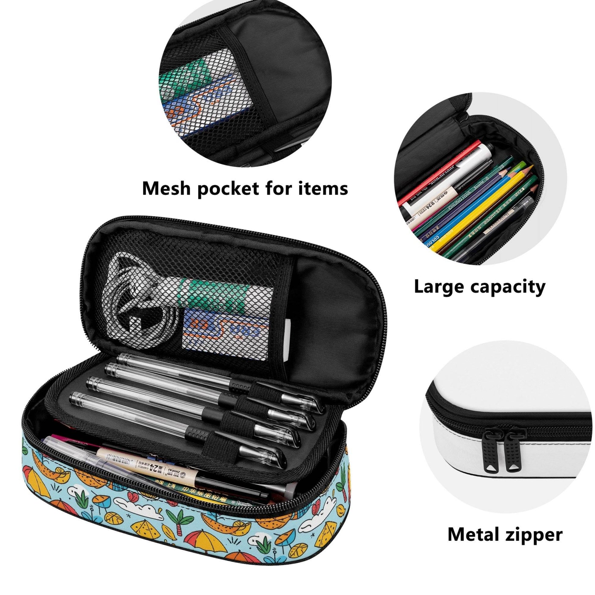 Fun of a Beach Roses 3-Layer Pencil and Cosmetic Case - DeRose Seasonal