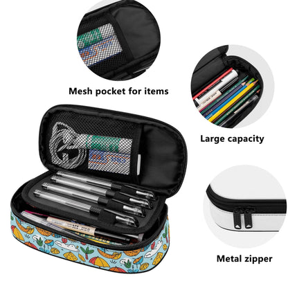 Fun of a Beach Roses 3-Layer Pencil and Cosmetic Case - DeRose Seasonal