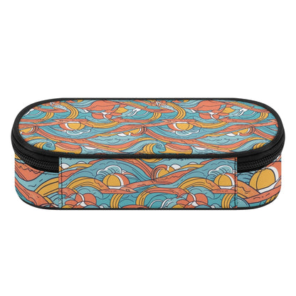 Ocean Abstract Roses 3-Layer Pencil and Cosmetic Case - DeRose Seasonal