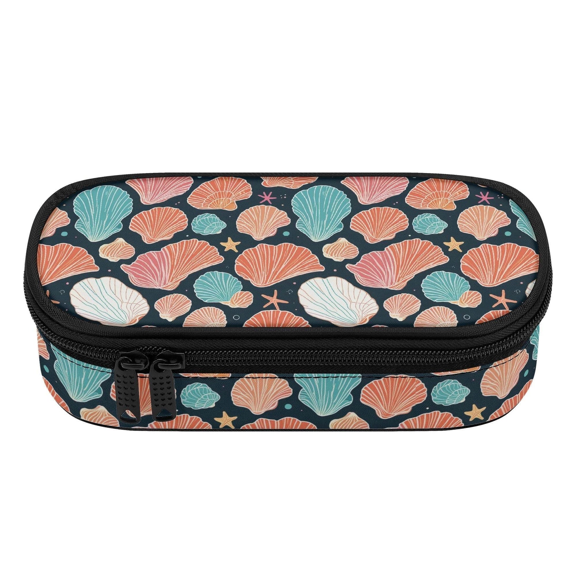 Big Shells and Stars 3-Layer Pencil and Cosmetic Case - DeRose Seasonal
