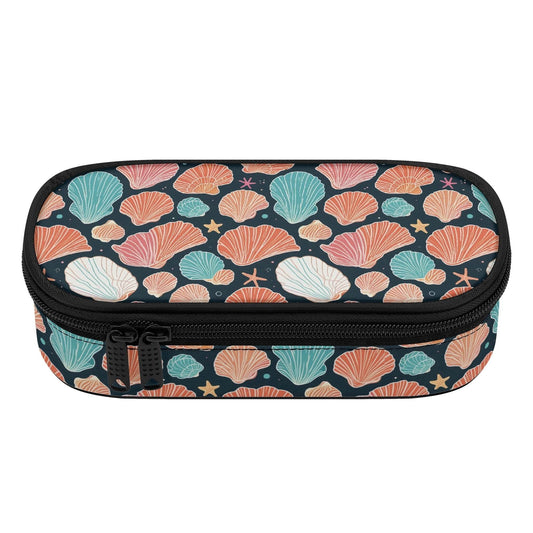 Big Shells and Stars 3-Layer Pencil and Cosmetic Case - DeRose Seasonal