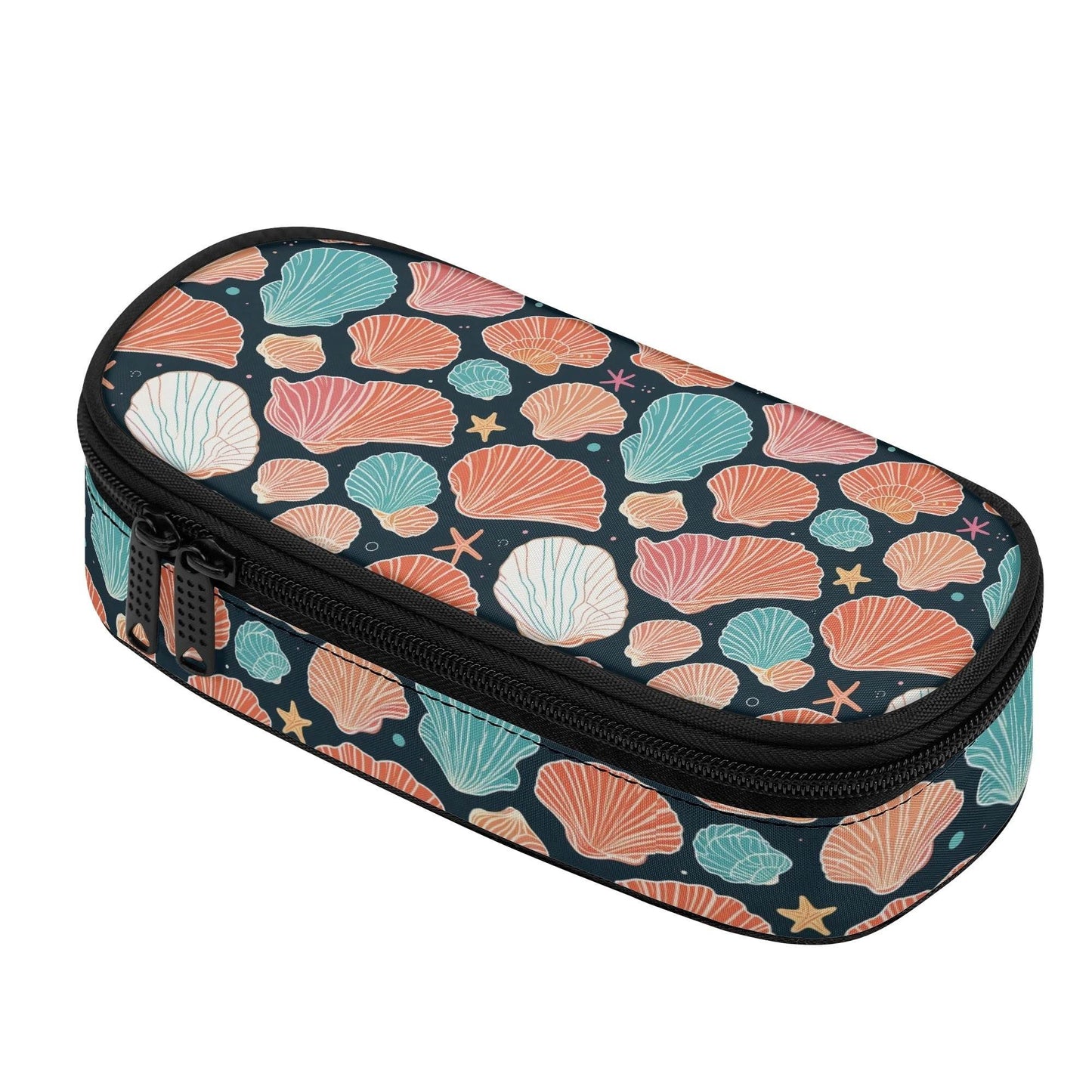 Big Shells and Stars 3-Layer Pencil and Cosmetic Case - DeRose Seasonal