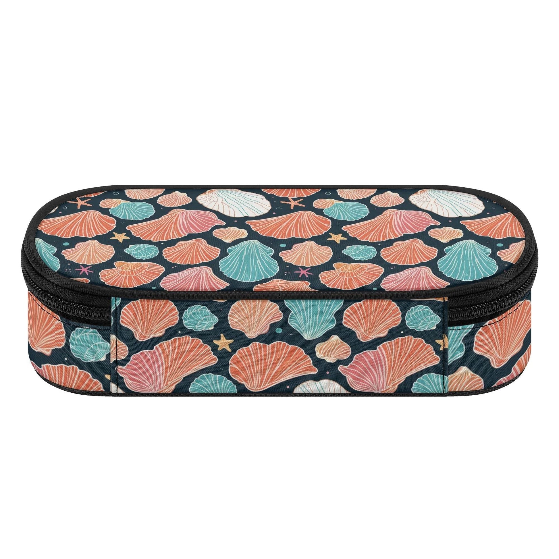 Big Shells and Stars 3-Layer Pencil and Cosmetic Case - DeRose Seasonal