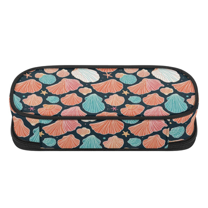 Big Shells and Stars 3-Layer Pencil and Cosmetic Case - DeRose Seasonal