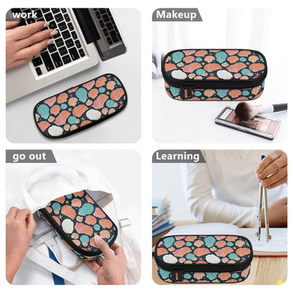 Big Shells and Stars 3-Layer Pencil and Cosmetic Case - DeRose Seasonal